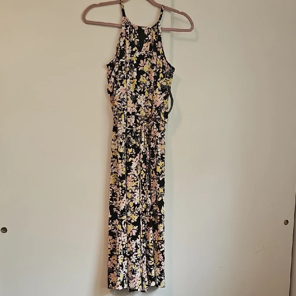 London Times Sleeveless floral Jumpsuit womwns size 4 NWT